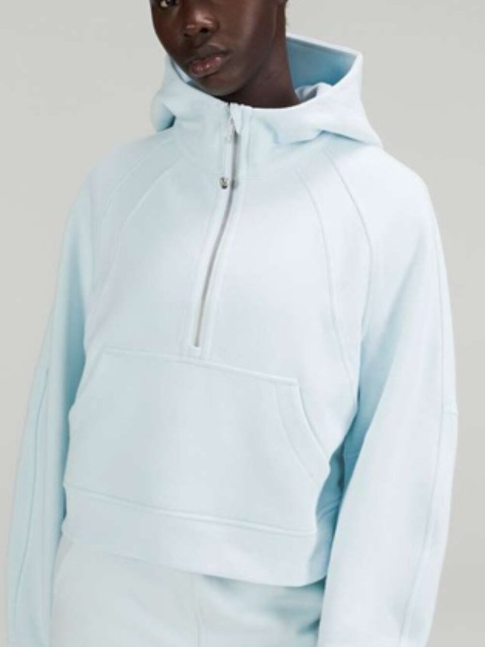 EUC Lululemon Scuba Oversized 1/2 Half Zip Hoodie Powder Blue M/L